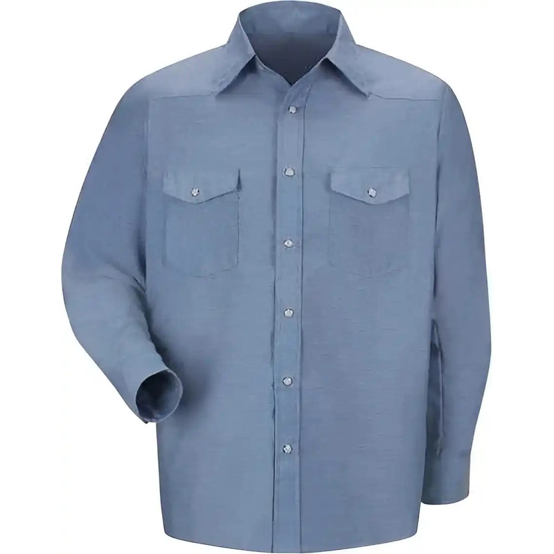 Red Kap SC14 Deluxe Western Style Long Sleeve Shirt – Light Blue