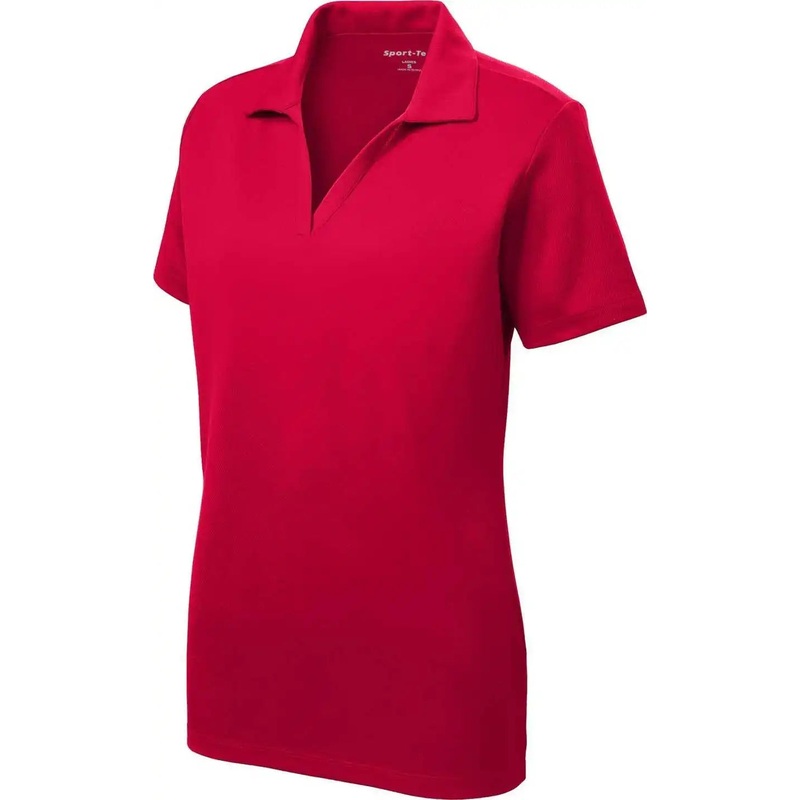 Sport-Tek LST640 Ladies Posicharge Racermesh Polo – Deep Red