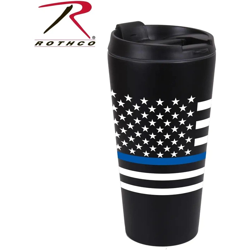 Rothco Thin Blue Line Flag Travel Mug