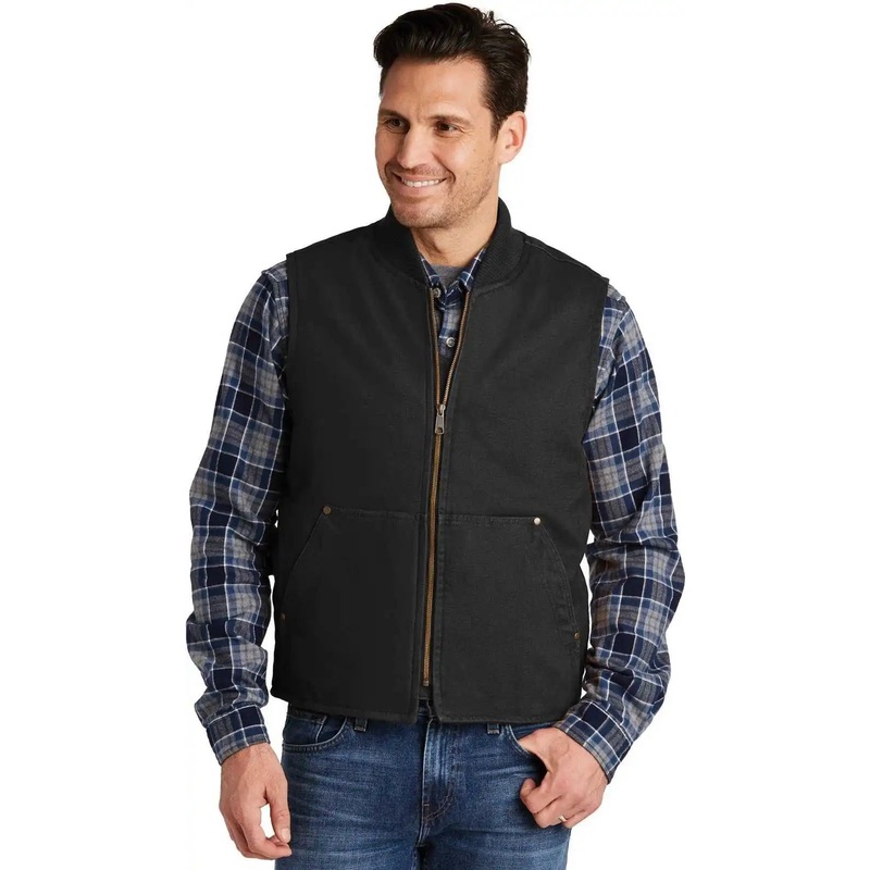 CornerStone CSV40 Washed Duck Cloth Vest – Black