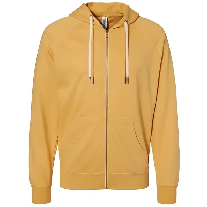 Independent Trading Co SS1000Z Icon Unisex Lightweight Loopback Terry Full-Zip Hooded Sweatshirt – Harvest Gold