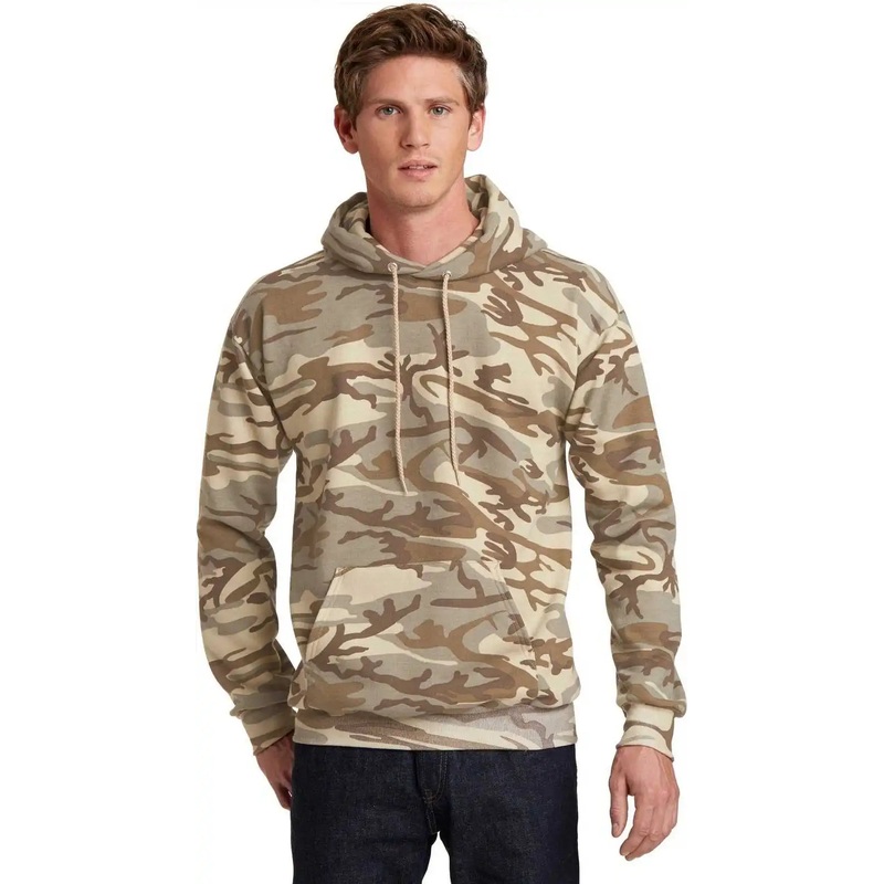 Port & Company PC78HC Core Fleece Camo Pullover Hooded Sweatshirt – Desert Camo
