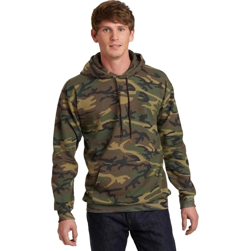 Port & Company PC78HC Core Fleece Camo Pullover Hooded Sweatshirt – Military Camo