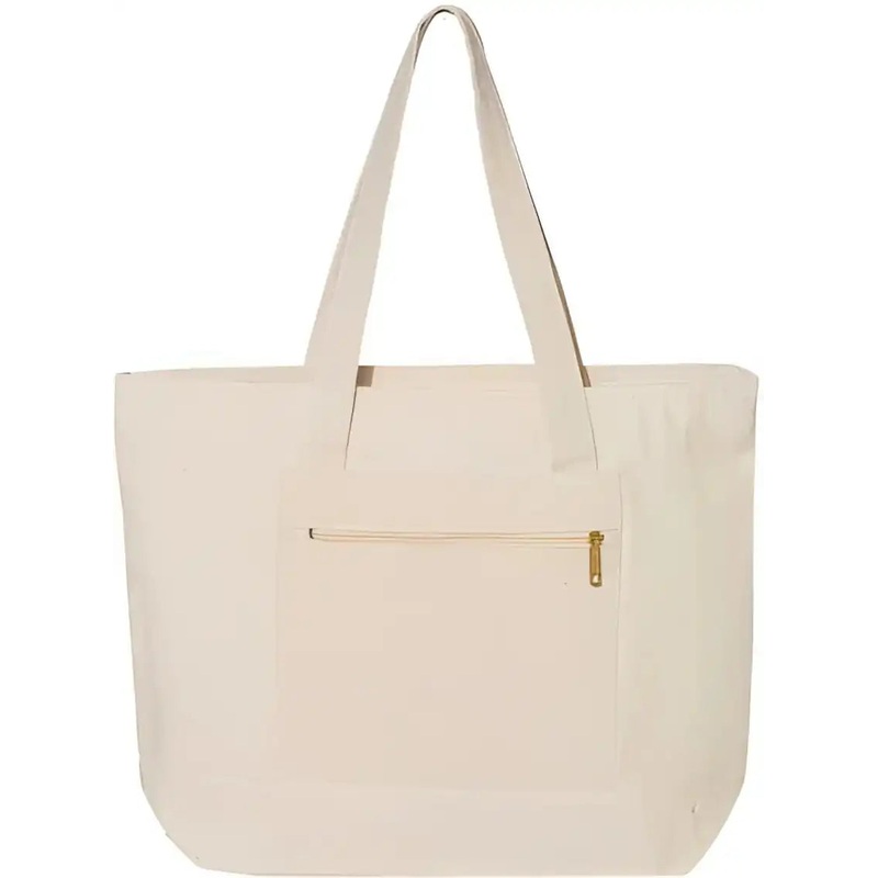 Q-Tees Q1300 19L Zippered Tote – Natural Natural
