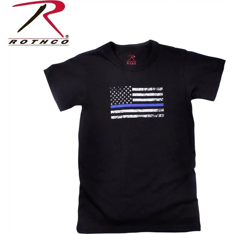 Rothco Kids Thin Blue Line US Flag T-Shirt