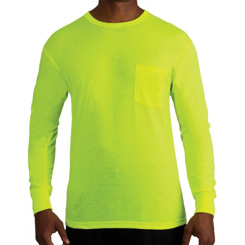 Rothco Moisture Wicking Long Sleeve Pocket T-Shirt – Safety Green