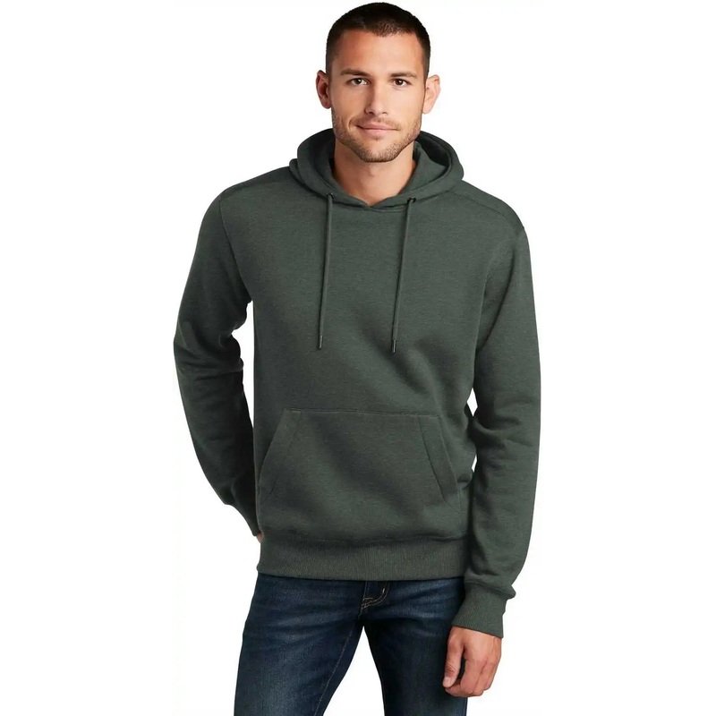 District DT1101 Perfect Weight Fleece Hoodie – Heathered Forest Green