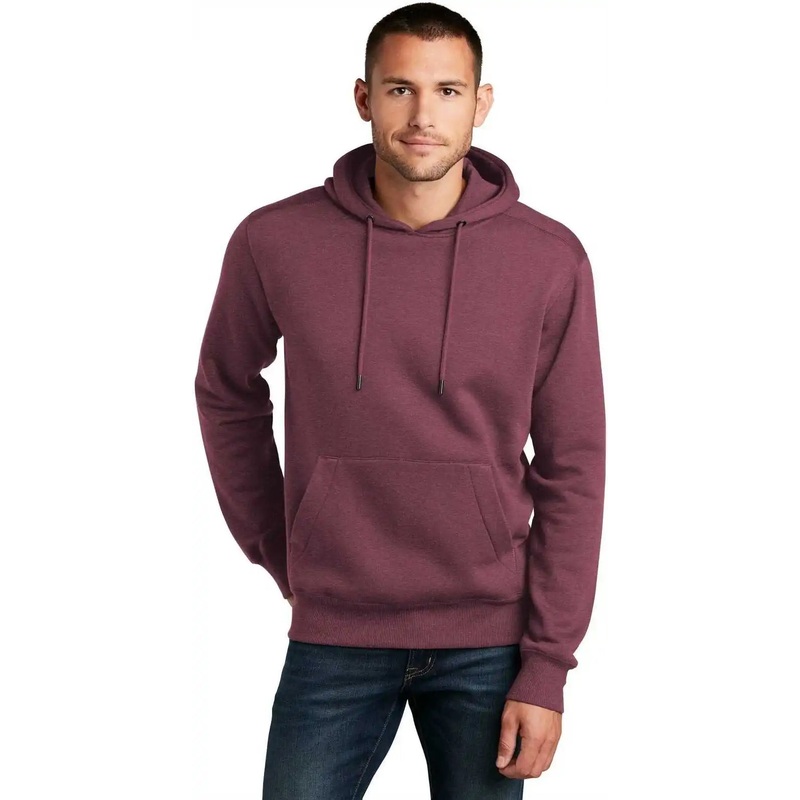 District DT1101 Perfect Weight Fleece Hoodie – Heathered Loganberry
