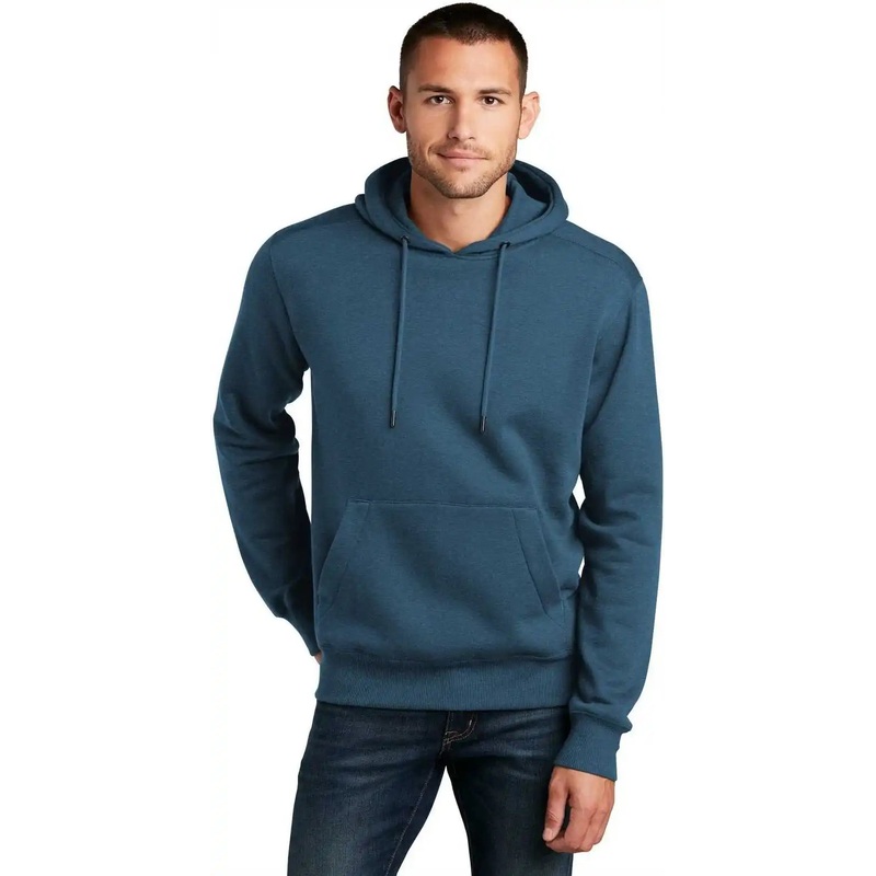 District DT1101 Perfect Weight Fleece Hoodie – Heathered Poseidon Blue