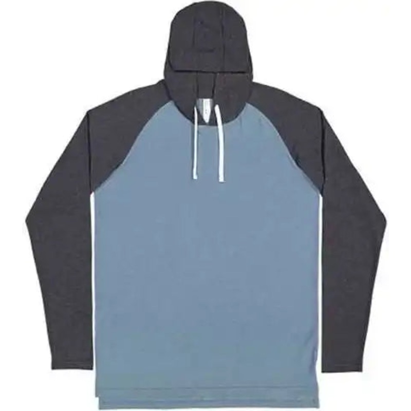Lat 6917 Fine Jersey Hooded Long Sleeve Raglan T-Shirt – Vintage Indigo Vintage Navy White