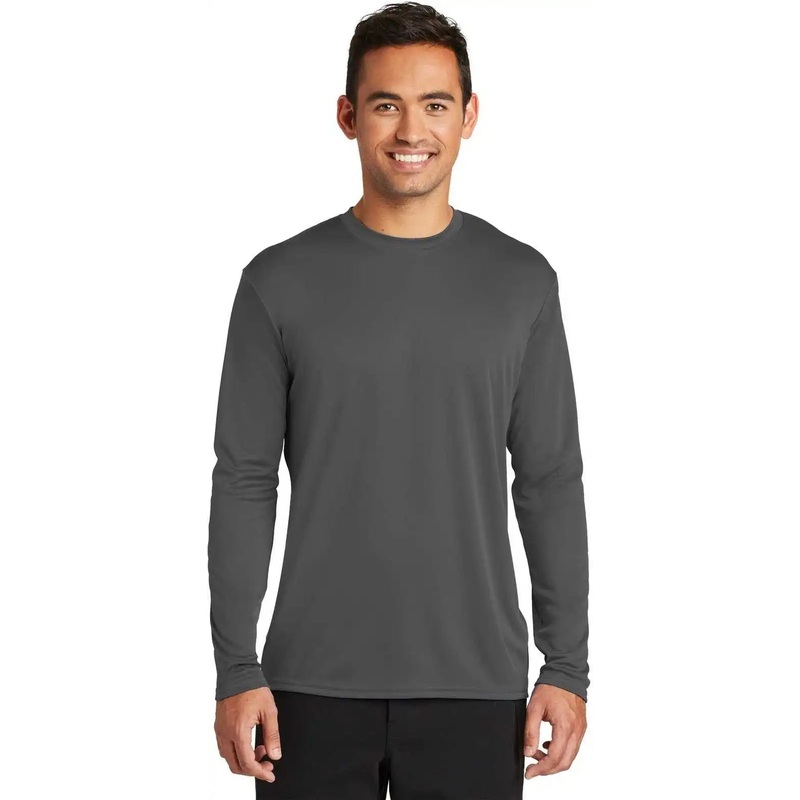 Port & Company PC380LS Long Sleeve Performance Tee – Charcoal