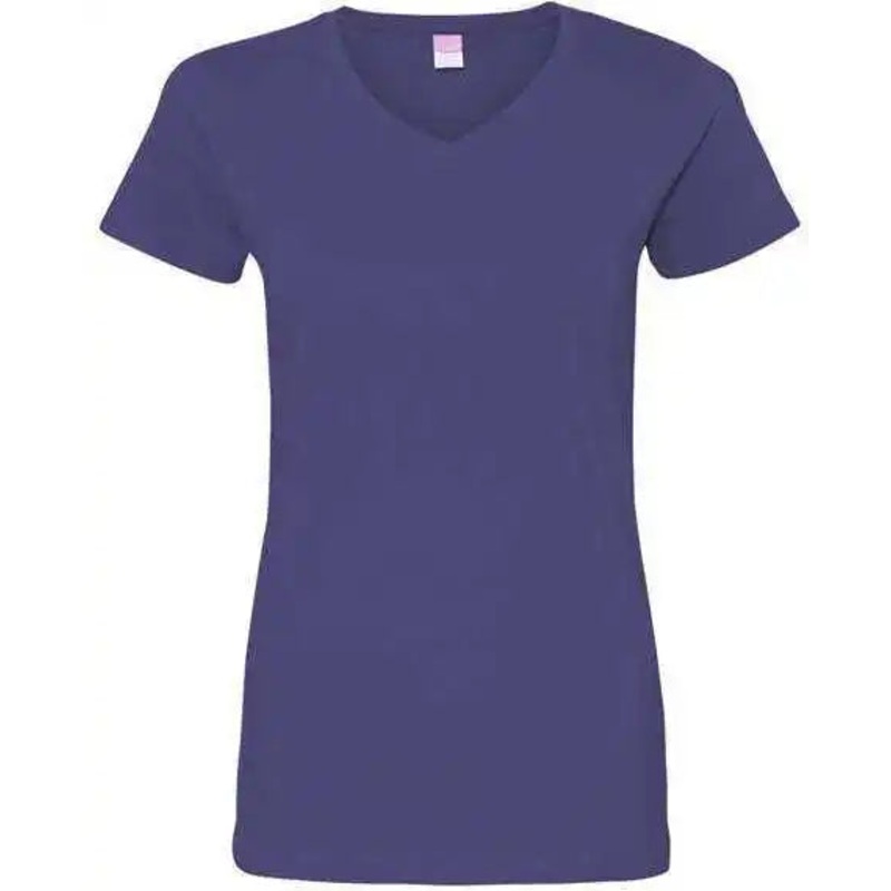 Lat 3507 Women’s V-Neck Fine Jersey Tee – Purple