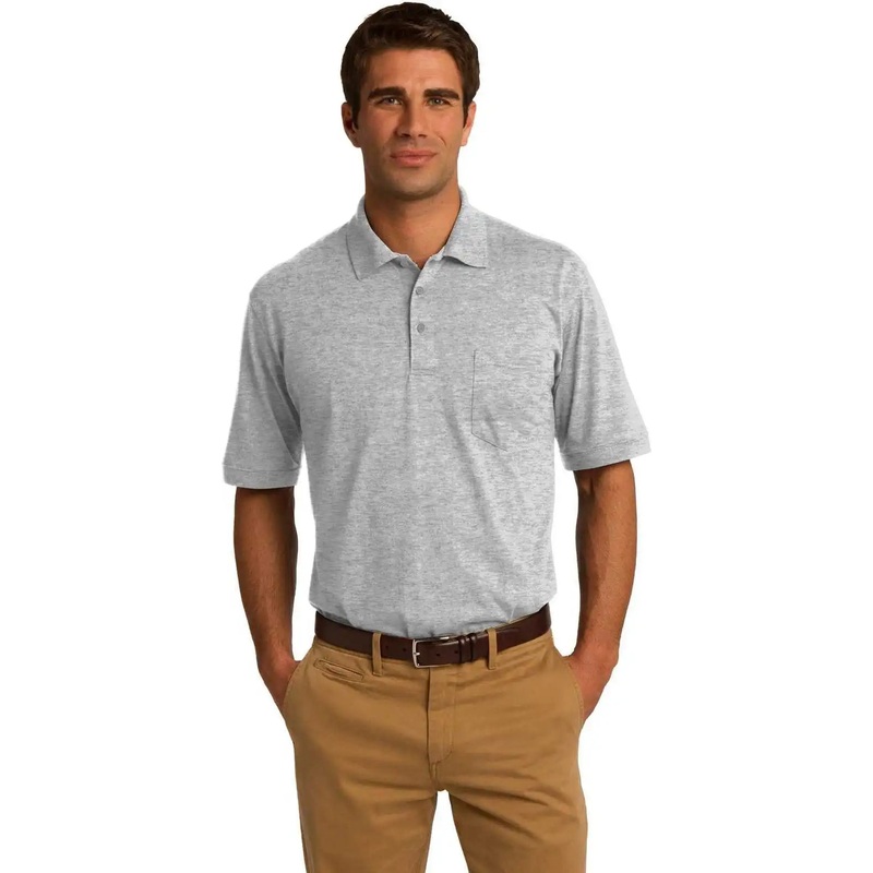 Port & Company KP55P Core Blend Jersey Knit Pocket Polo – Ash