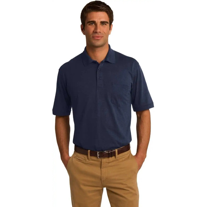 Port & Company KP55P Core Blend Jersey Knit Pocket Polo – Deep Navy