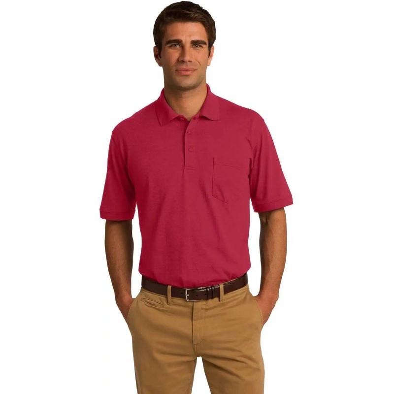Port & Company KP55P Core Blend Jersey Knit Pocket Polo – Red