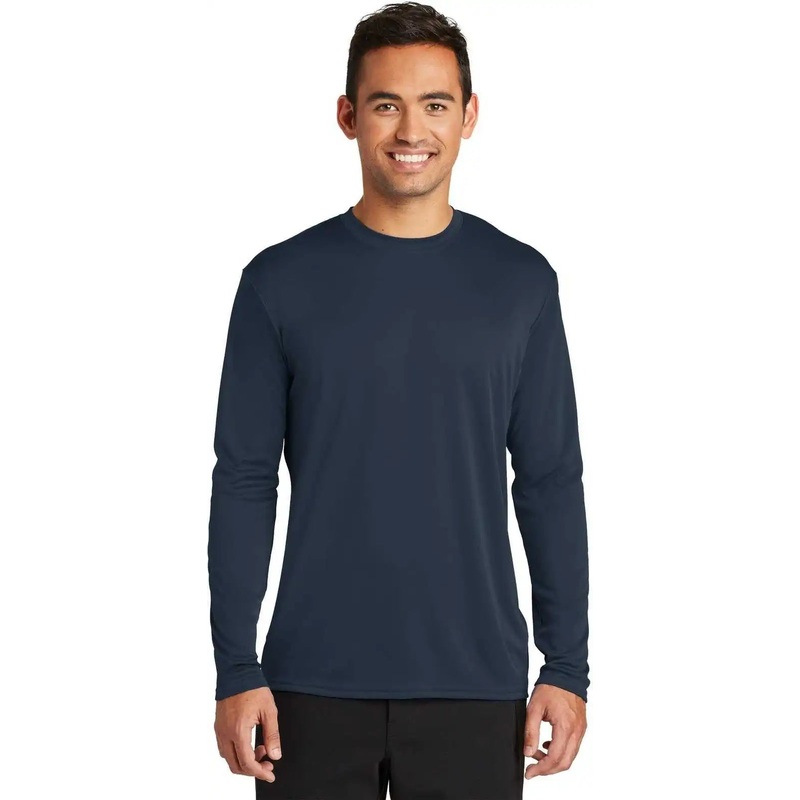 Port & Company PC380LS Long Sleeve Performance Tee – Deep Navy