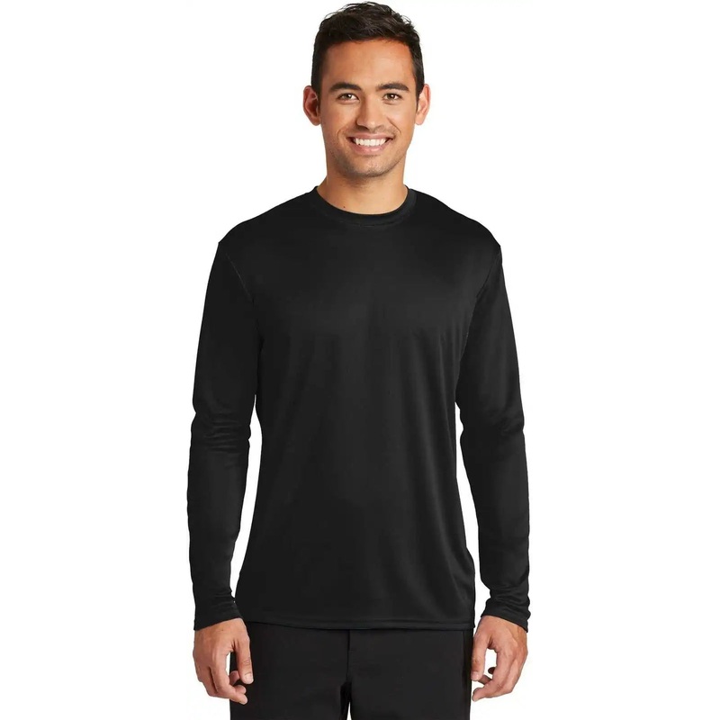 Port & Company PC380LS Long Sleeve Performance Tee – Jet Black