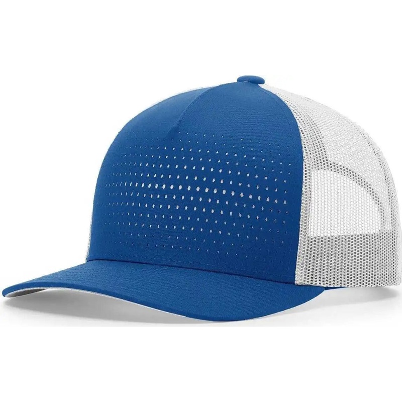 Richardson 163 Laser Cut Five Panel Trucker Caps – Royal Light Gray