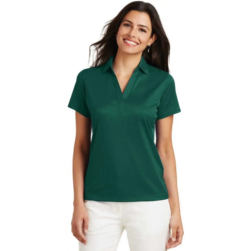Port Authority L528 Ladies Performance Fine Jacquard Polo – Green Glen