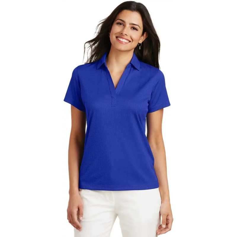 Port Authority L528 Ladies Performance Fine Jacquard Polo – Hyper Blue