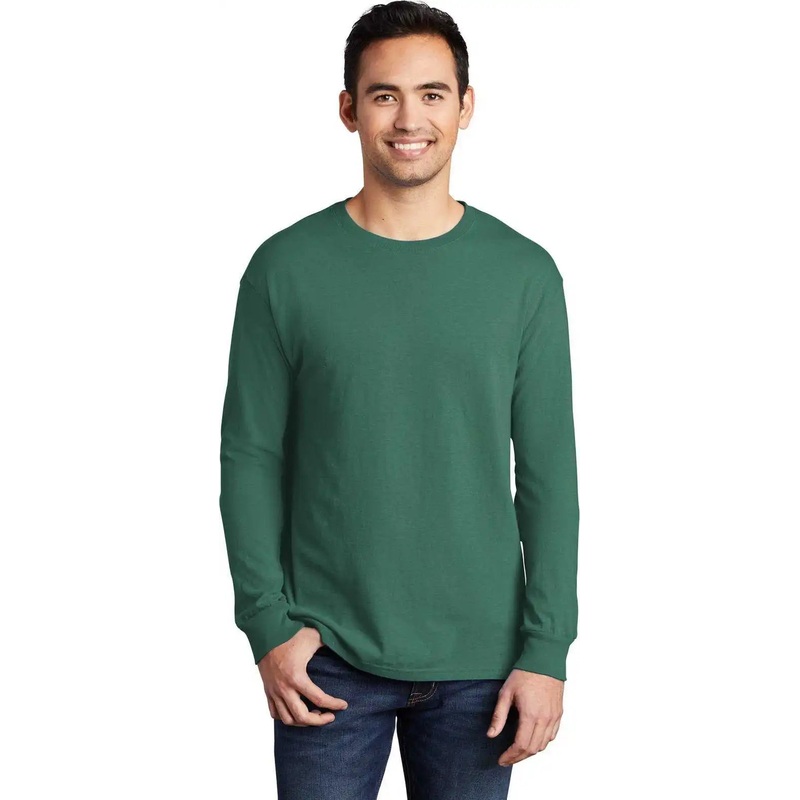 Port & Company PC099LS Beach Wash Garment-Dyed Long Sleeve Tee – NordicGrn