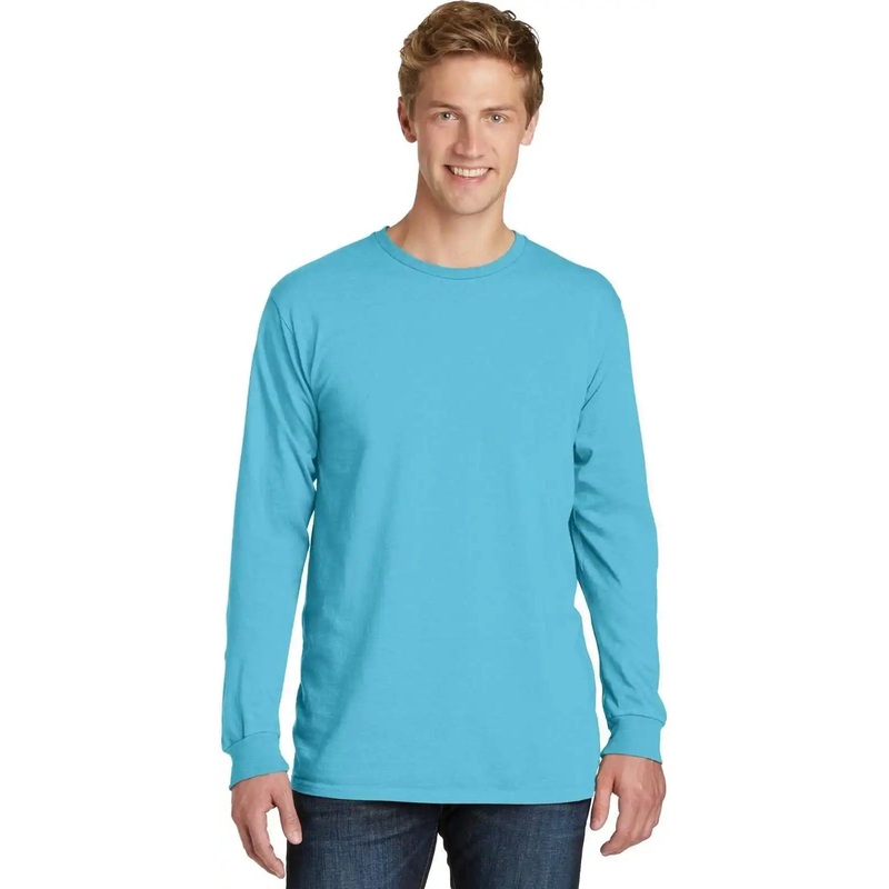 Port & Company PC099LS Beach Wash Garment-Dyed Long Sleeve Tee – Tidal Wave
