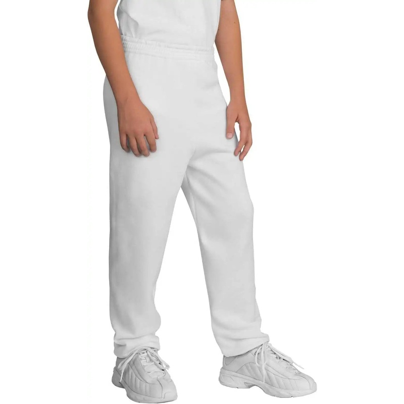 Port & Company PC90YP Youth Core Fleece Sweatpant – White