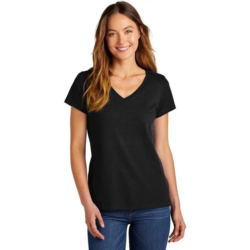 District DT5002 Women’s The Concert Tee V-Neck – Black