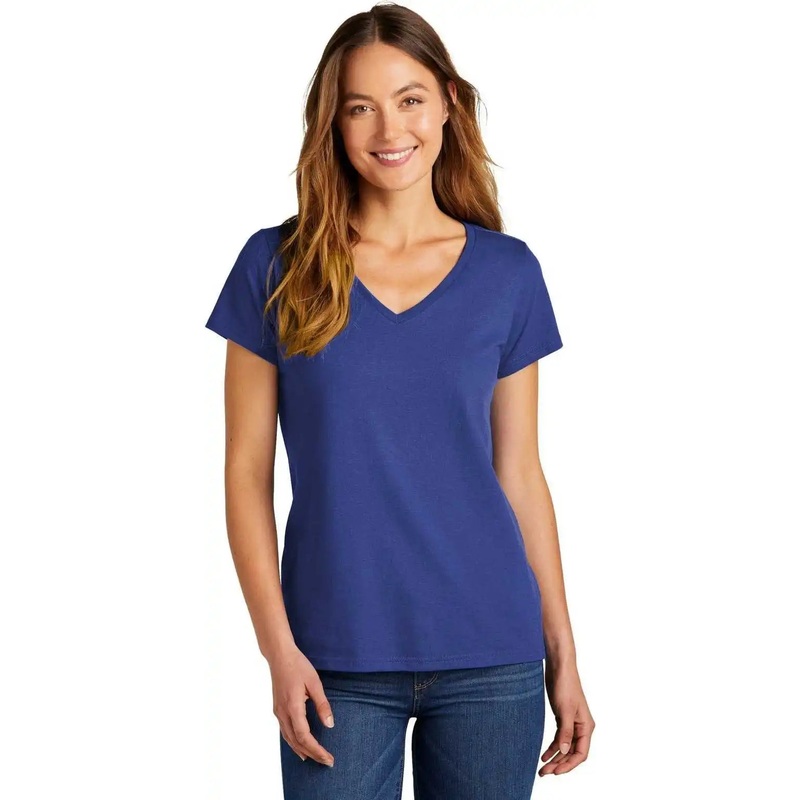 District DT5002 Women’s The Concert Tee V-Neck – Deep Royal