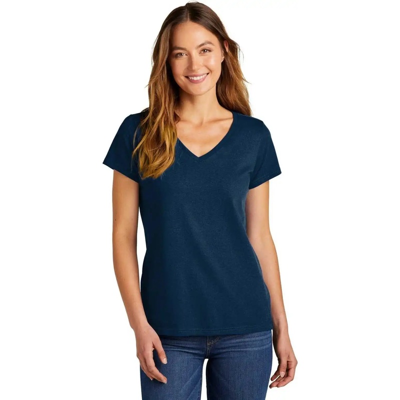 District DT5002 Women’s The Concert Tee V-Neck – New Navy