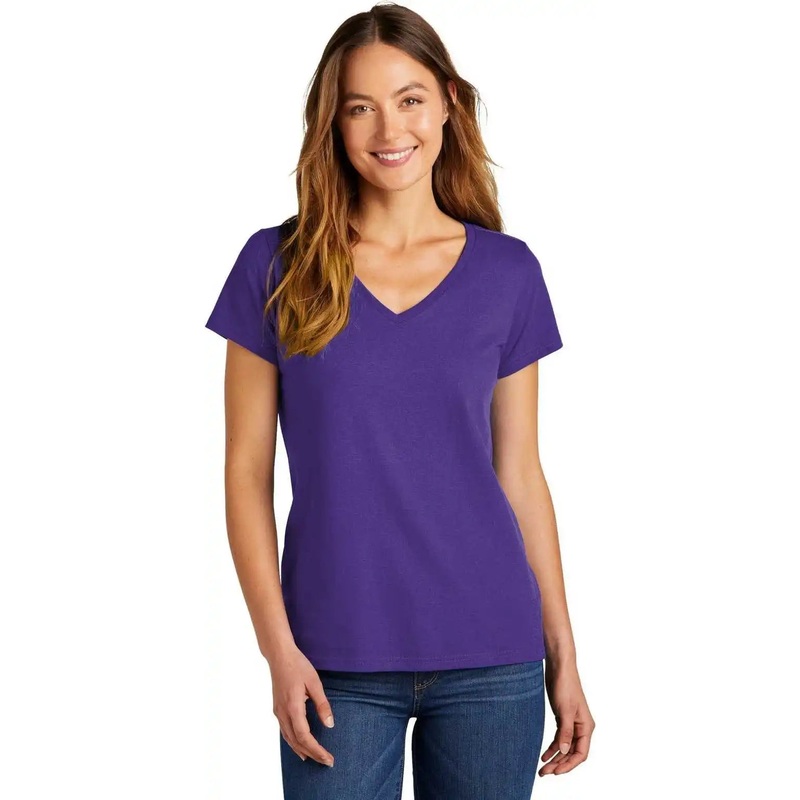 District DT5002 Women’s The Concert Tee V-Neck – Purple