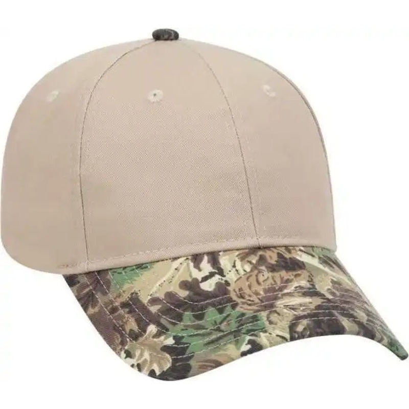 OTTO 78-754 Camouflage 6 Panel Low Profile Baseball Cap – Light Loden Brown Kelly Khaki
