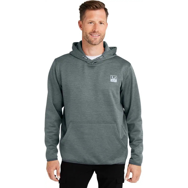 HUK H130093 Men’s Performance Hooded Fleece Pullover – VOLCNC ASH HTHR