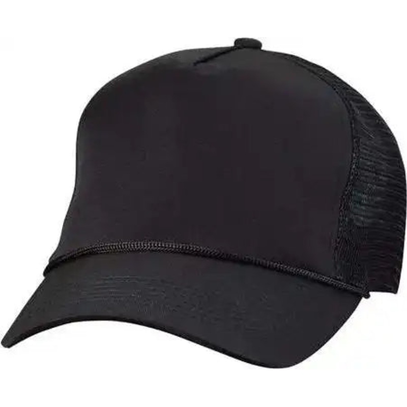 Valucap 8804H Five-Panel Mesh-Back Trucker Cap – Black