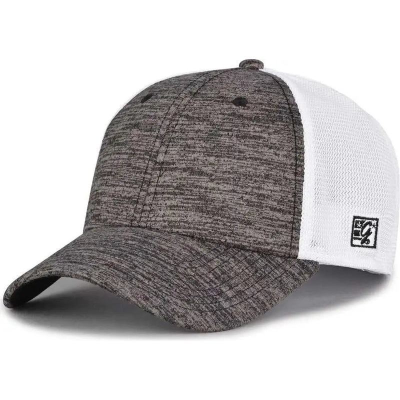 The Game GB444 Athletic Heather and Diamond Mesh Cap – Black
