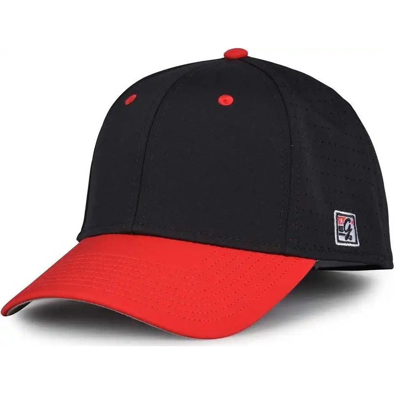 The Game GB904 Precurved Perforated Gamechanger Cap – Black Red
