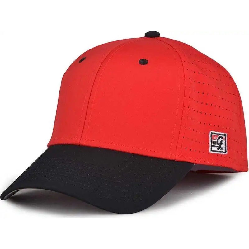The Game GB904 Precurved Perforated Gamechanger Cap – Red Black