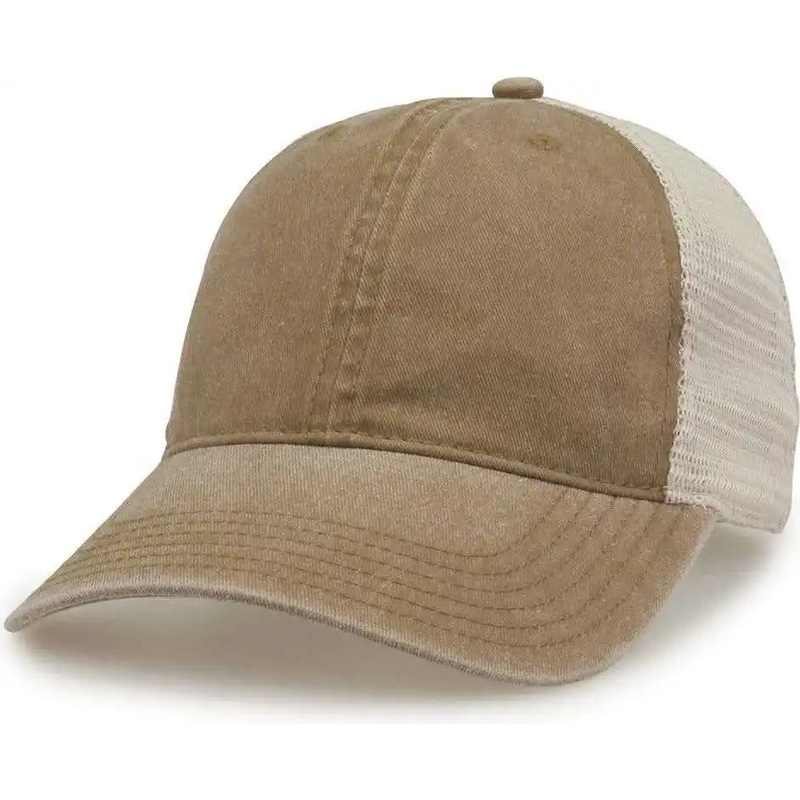 The Game GB460 Pigment Dyed Twill & Soft Trucker Cap – Kahki Sand