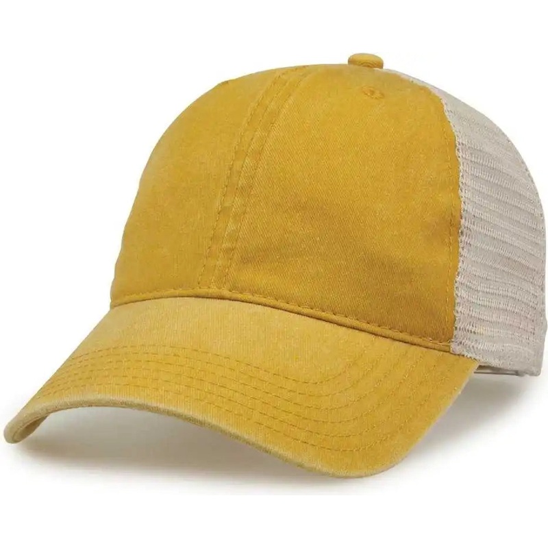 The Game GB460 Pigment Dyed Twill & Soft Trucker Cap – Mustard Sand
