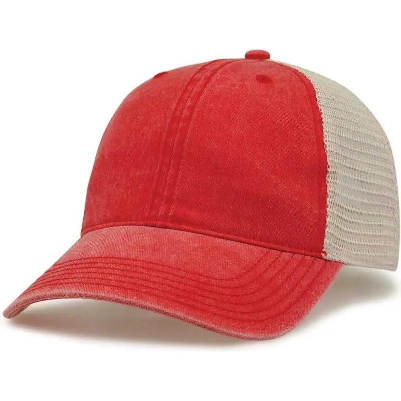 The Game GB460 Pigment Dyed Twill & Soft Trucker Cap – Red Sand