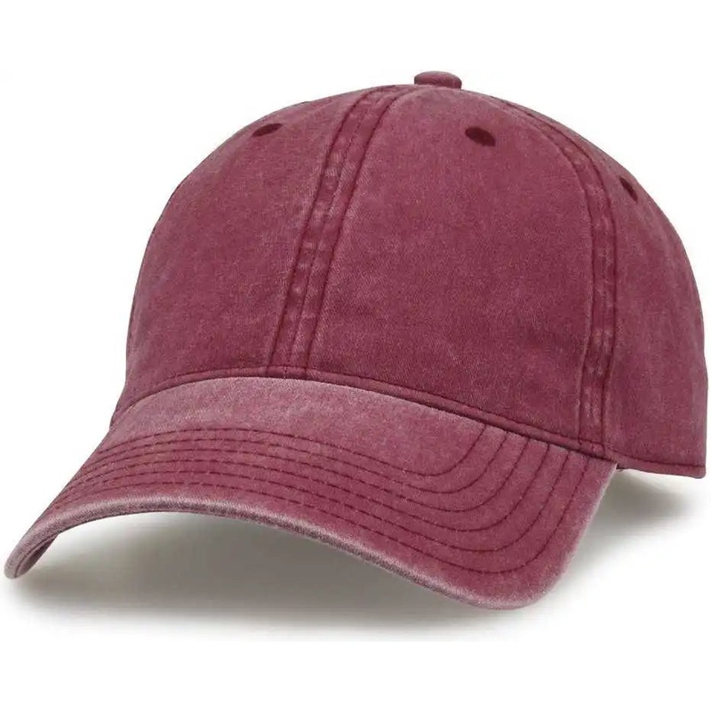 The Game GB465 Pigment Dyed Twill Cap – Dark Maroon