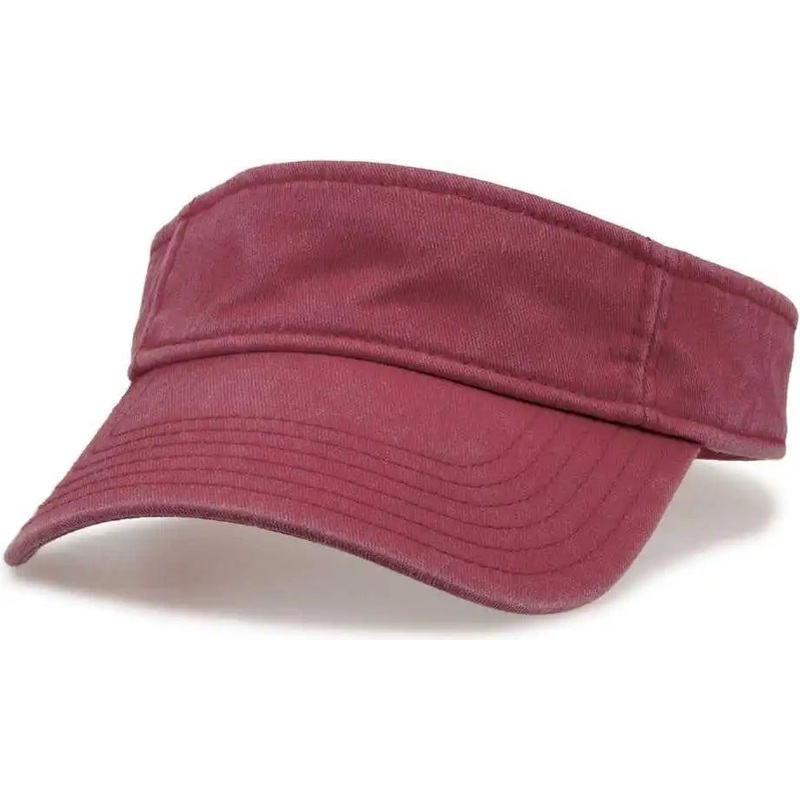 The Game GB466 Pigment Dyed Twill Visor – Dark Maroon