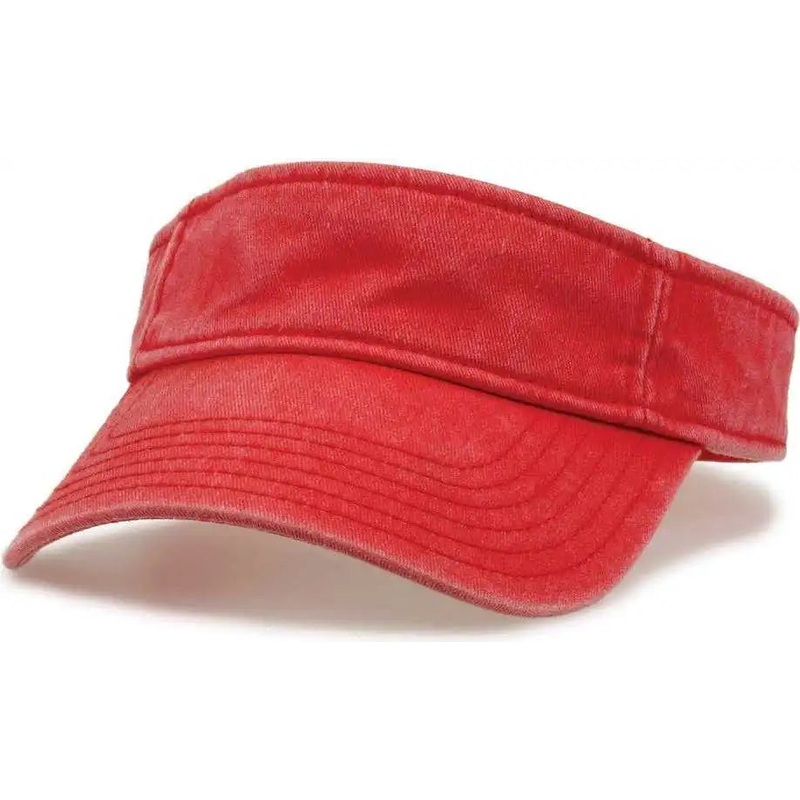 The Game GB466 Pigment Dyed Twill Visor – Red