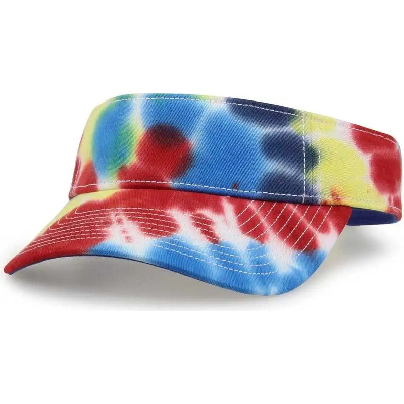 The Game GB471 Relaxed Tie Dye and Trucker Mesh Visor – Rainbow