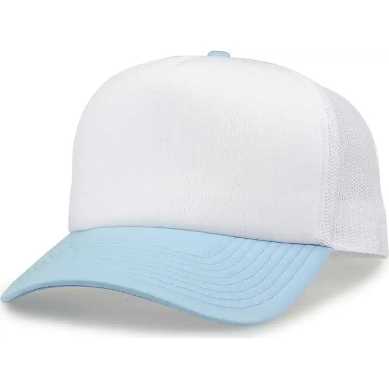 The Game GB473 Foam Front Trucker Cap – White Columbia Blue