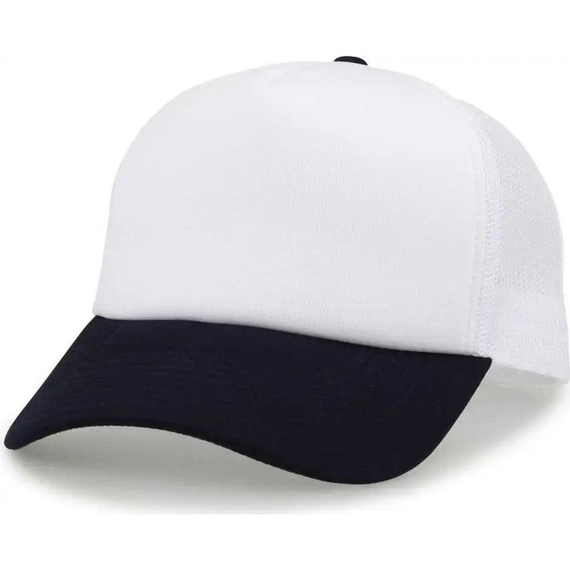 The Game GB473 Foam Front Trucker Cap – White Navy