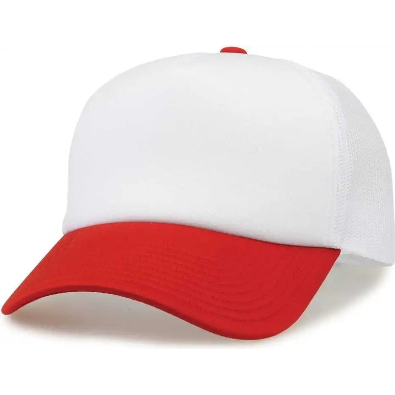 The Game GB473 Foam Front Trucker Cap – White Red