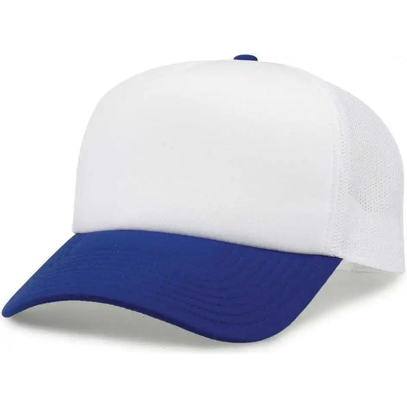The Game GB473 Foam Front Trucker Cap – White Royal