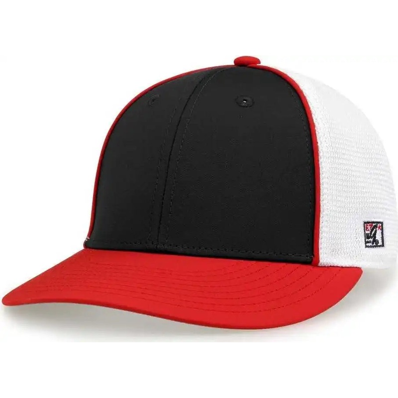 The Game GB483P On-Field GameChanger with Piping & Diamond Mesh Cap – Black Red