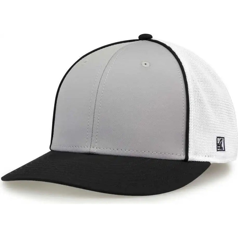 The Game GB483P On-Field GameChanger with Piping & Diamond Mesh Cap – Grey Black